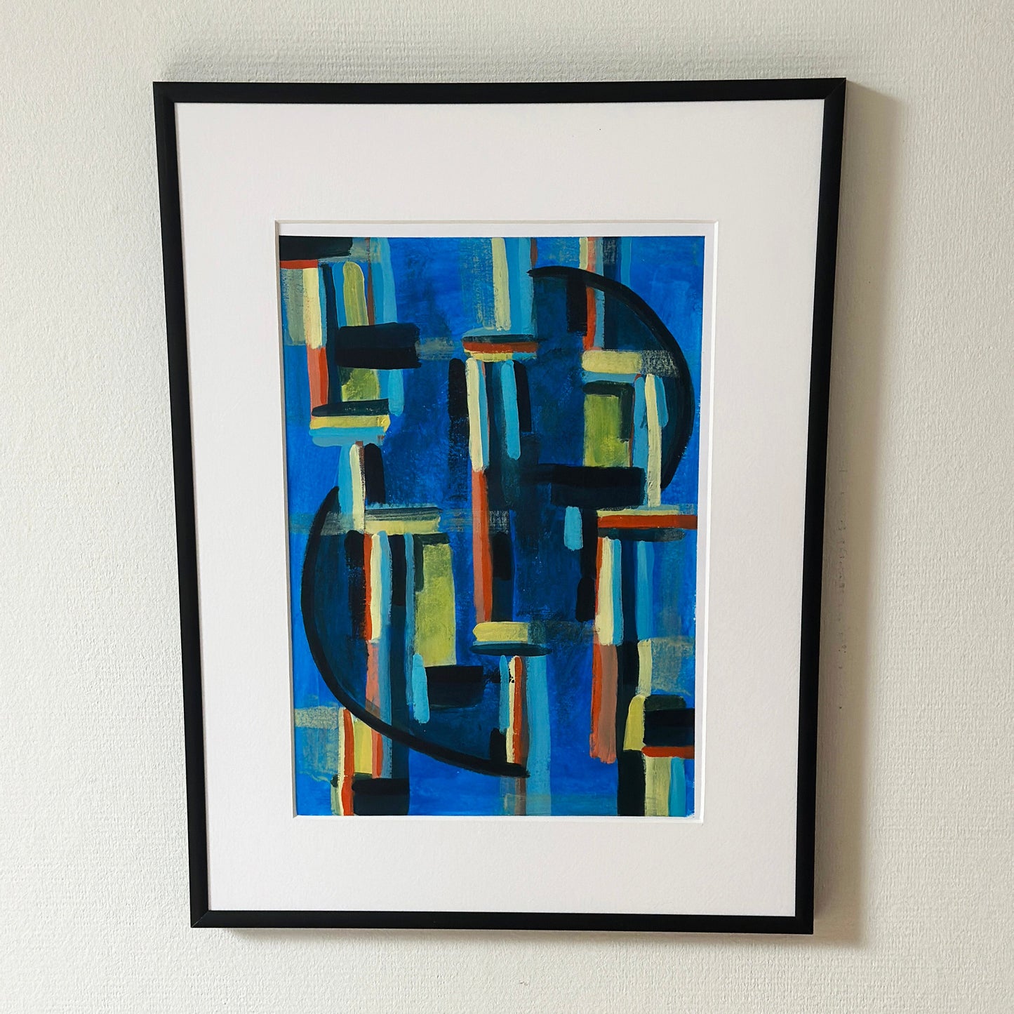 Three Ordinary Nights – Abstract painting with expressive brushstrokes in blue, black, and white, created by a small independent artist in Rotterdam The Netherlands