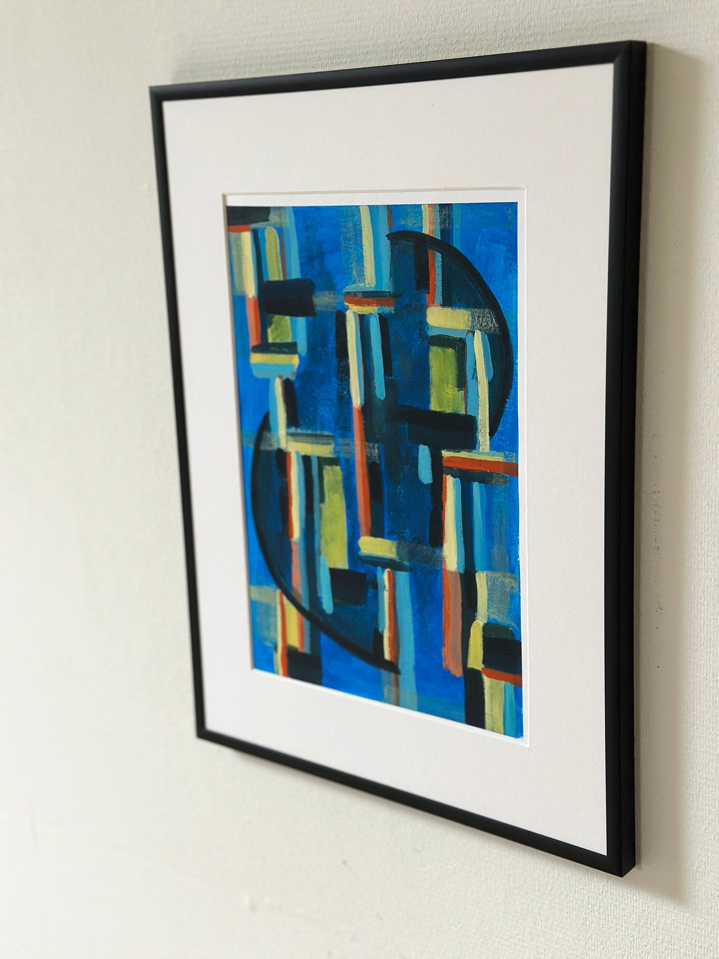 Three Ordinary Nights – Abstract painting with expressive brushstrokes in blue, black, and white, created by a small independent artist in Rotterdam The Netherlands