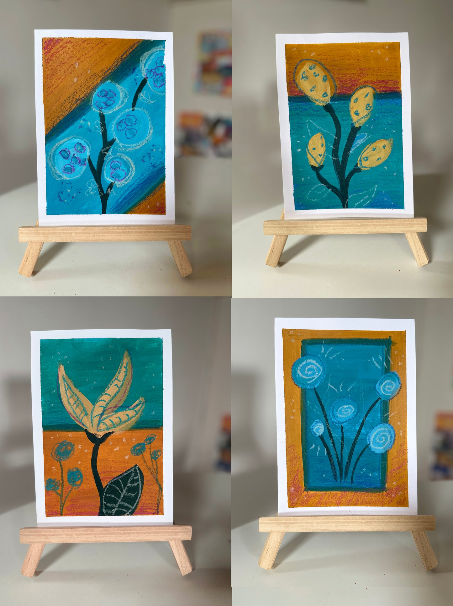 Beach Plant #2 - Mixed media painting