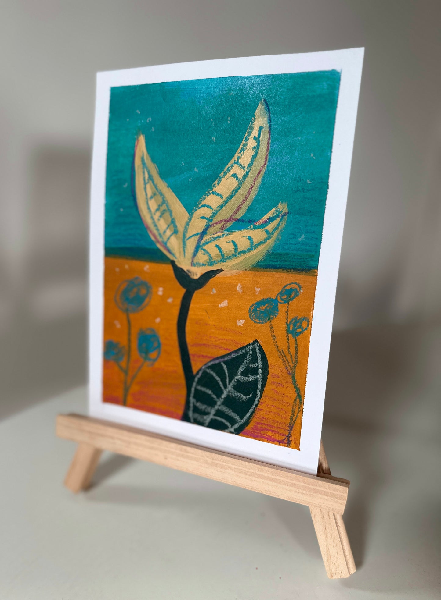 Beach Plant #4 - Mixed media painting