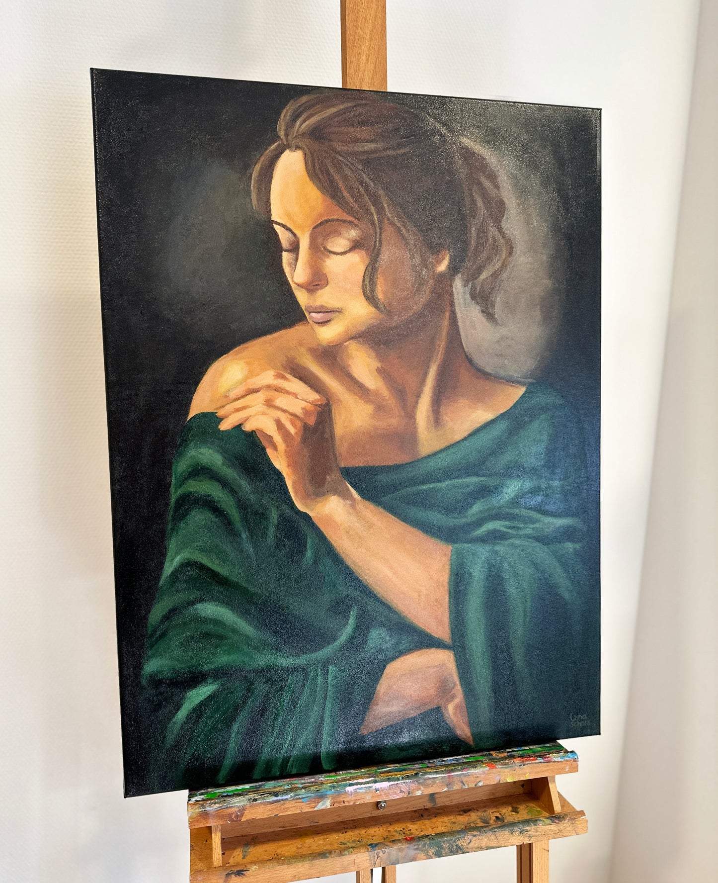 Flirtation - Female portrait on canvas