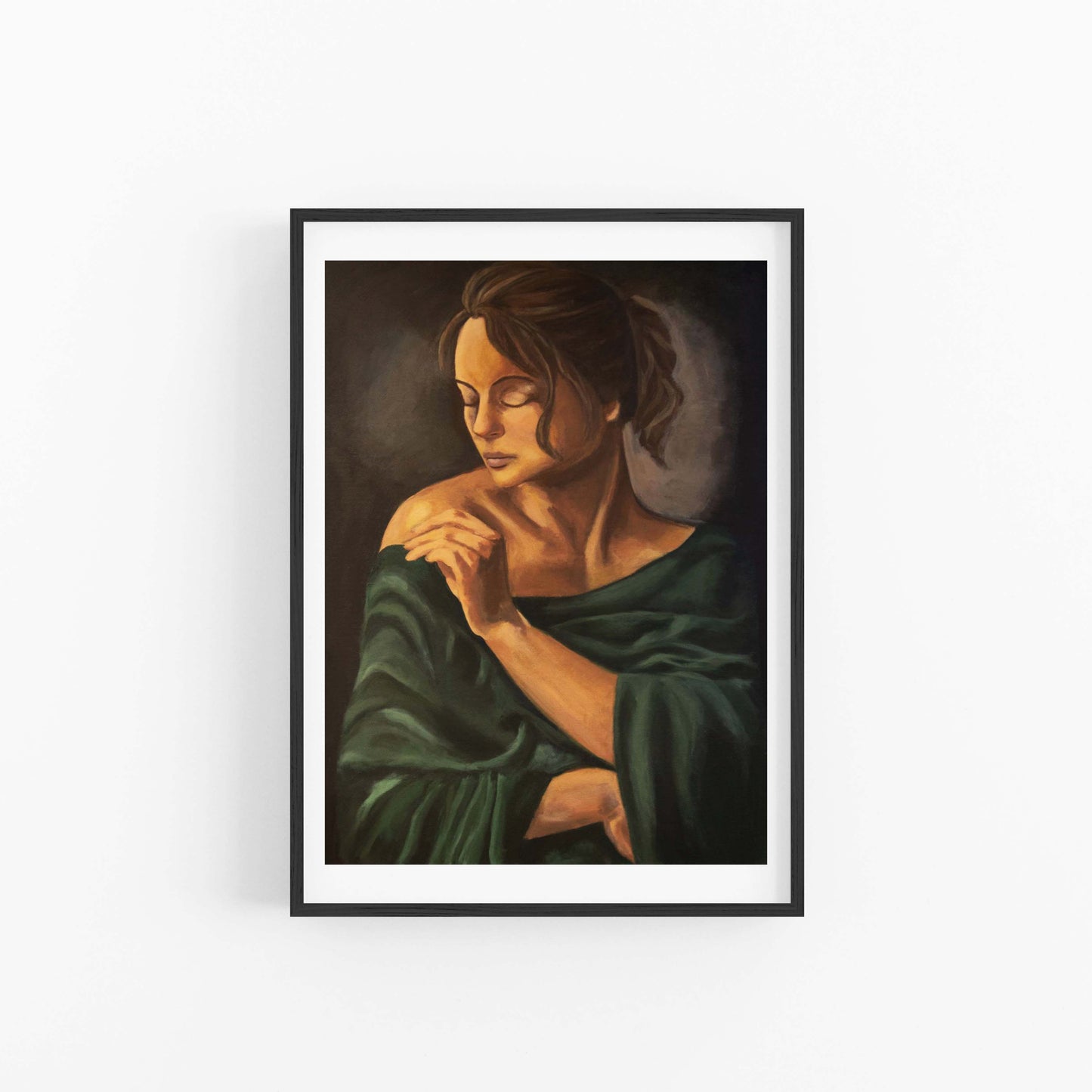 Flirtation - Female portrait on canvas