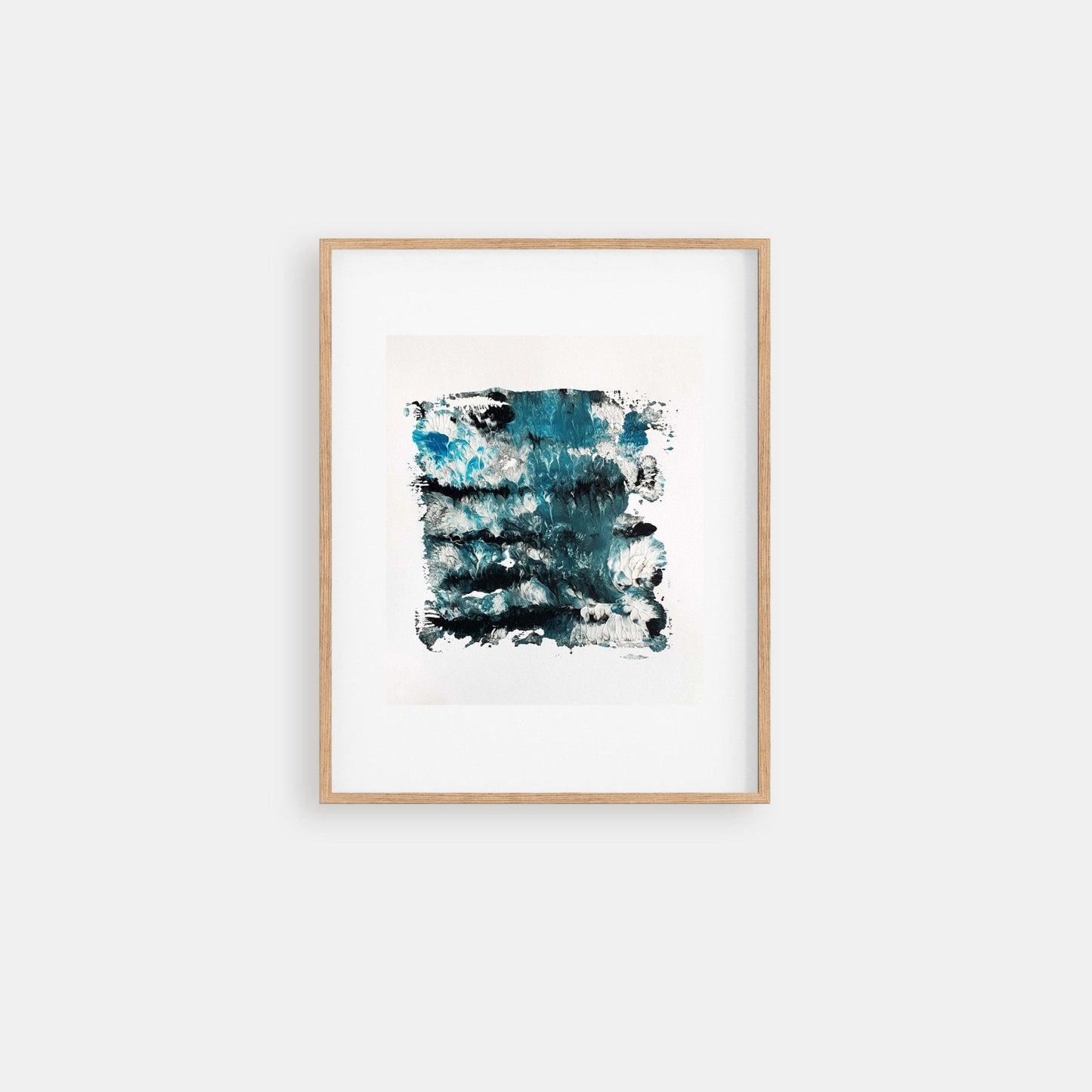 Footprints in the Sea - an original textured abstract acrylic painting on paper