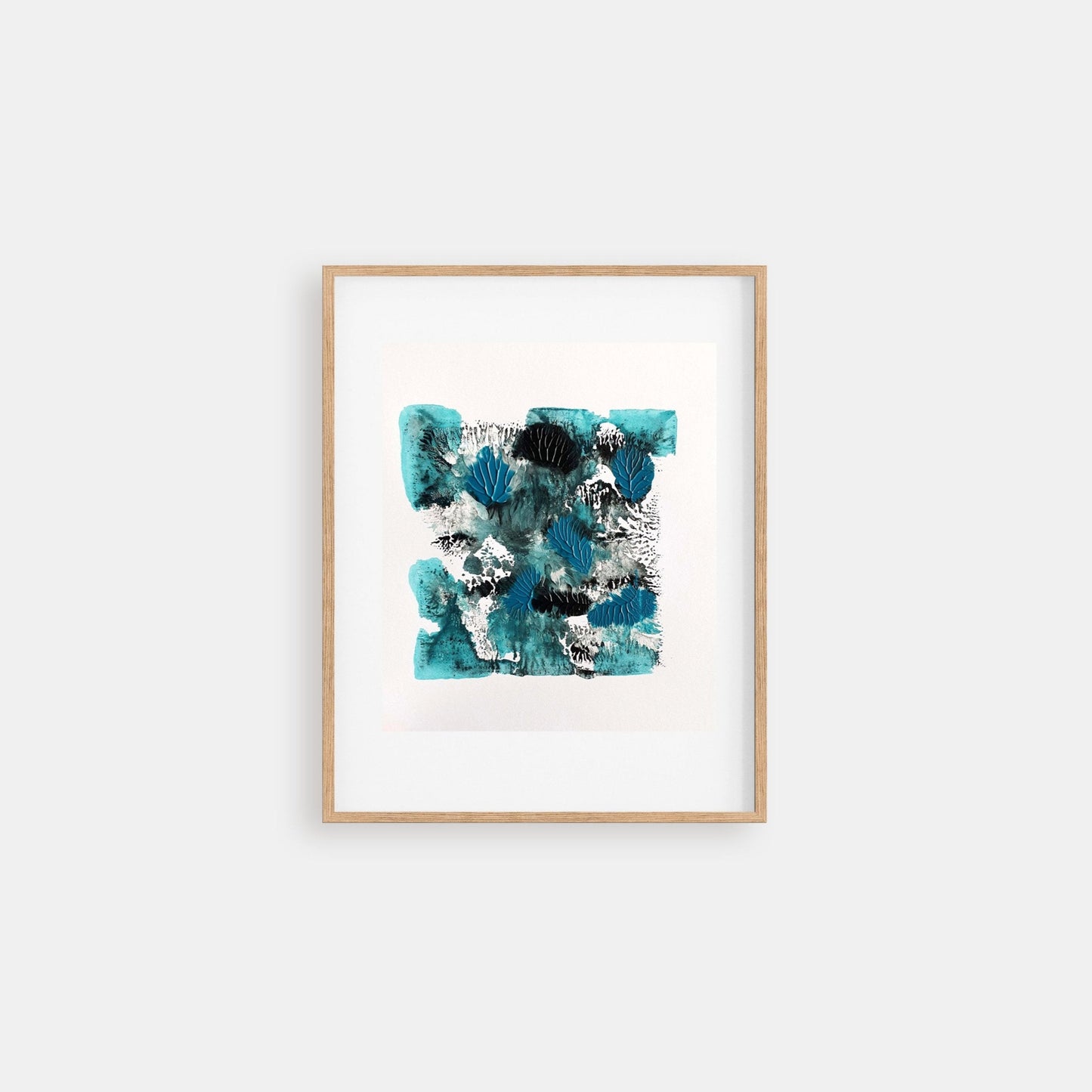 Footprints in the Sea - textured abstract acrylic painting on paper