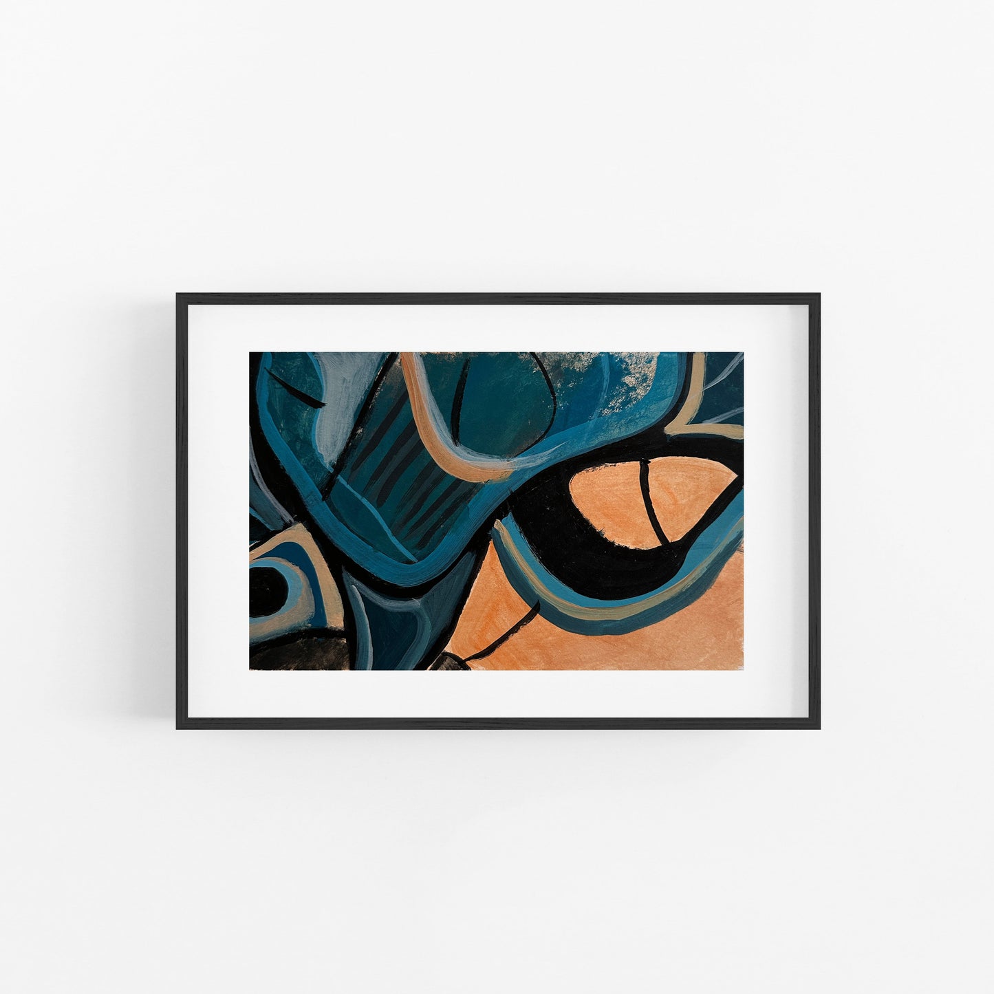 Peach and Blue #1 - Abstract painting