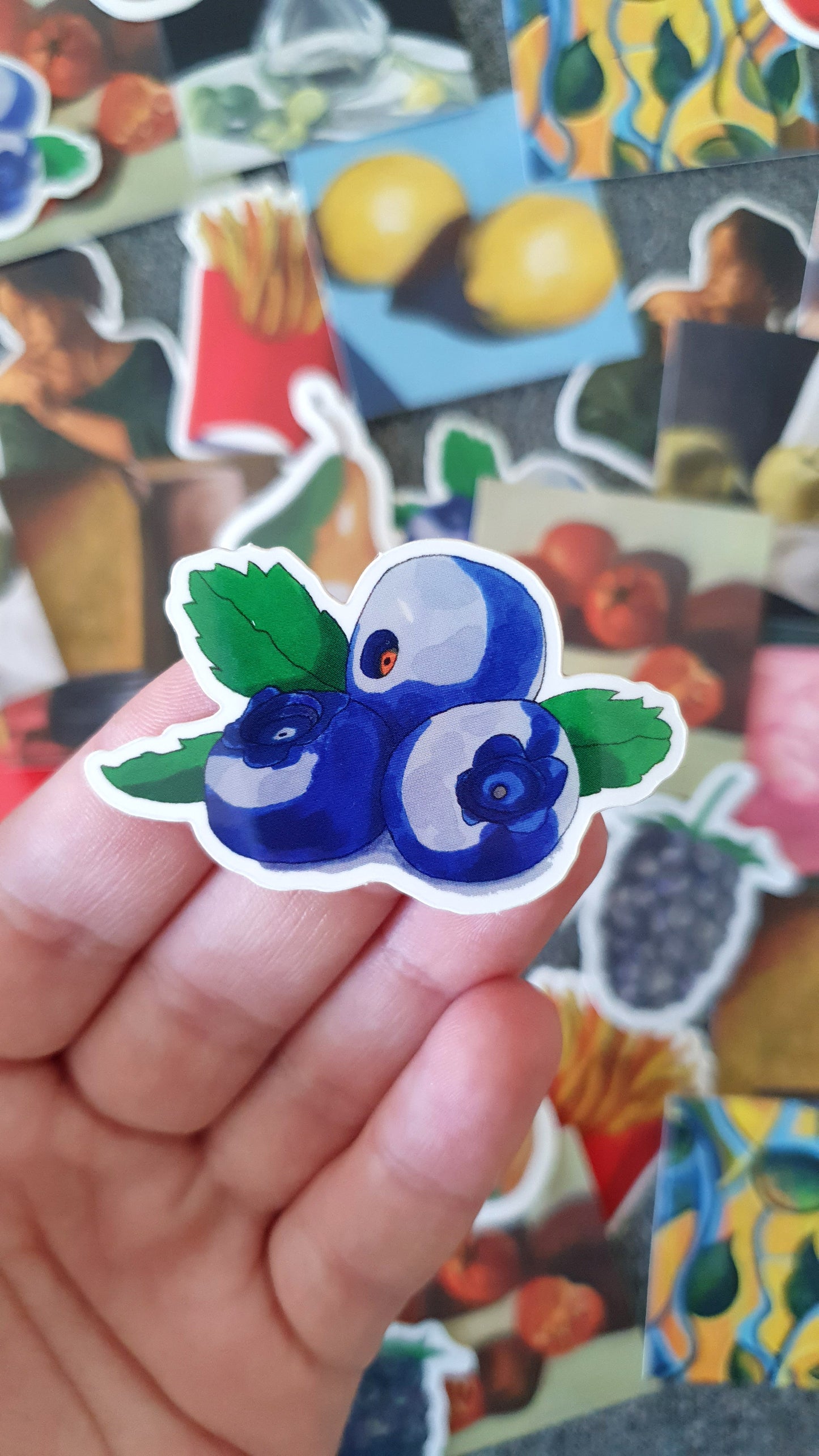 Blueberries sticker - Illustration print sticker