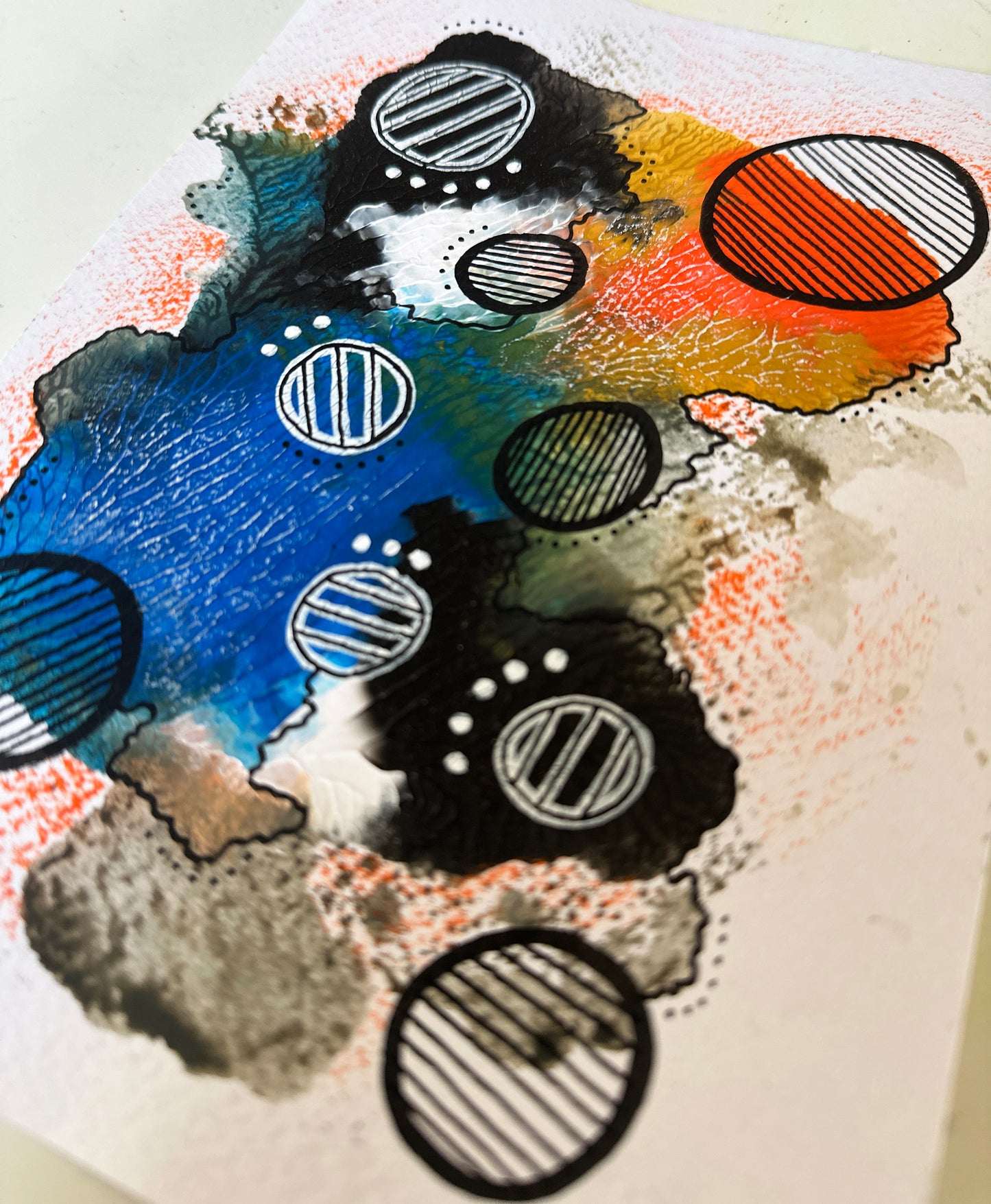 Structure and Chaos - Mixed media painting