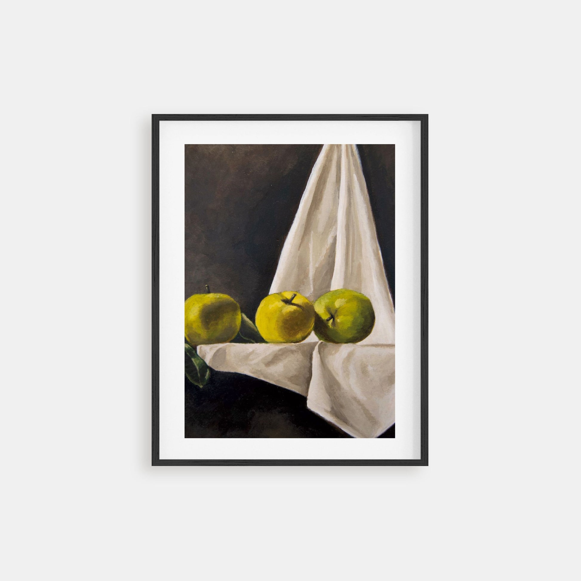 Three little apples - acrylic still life painting