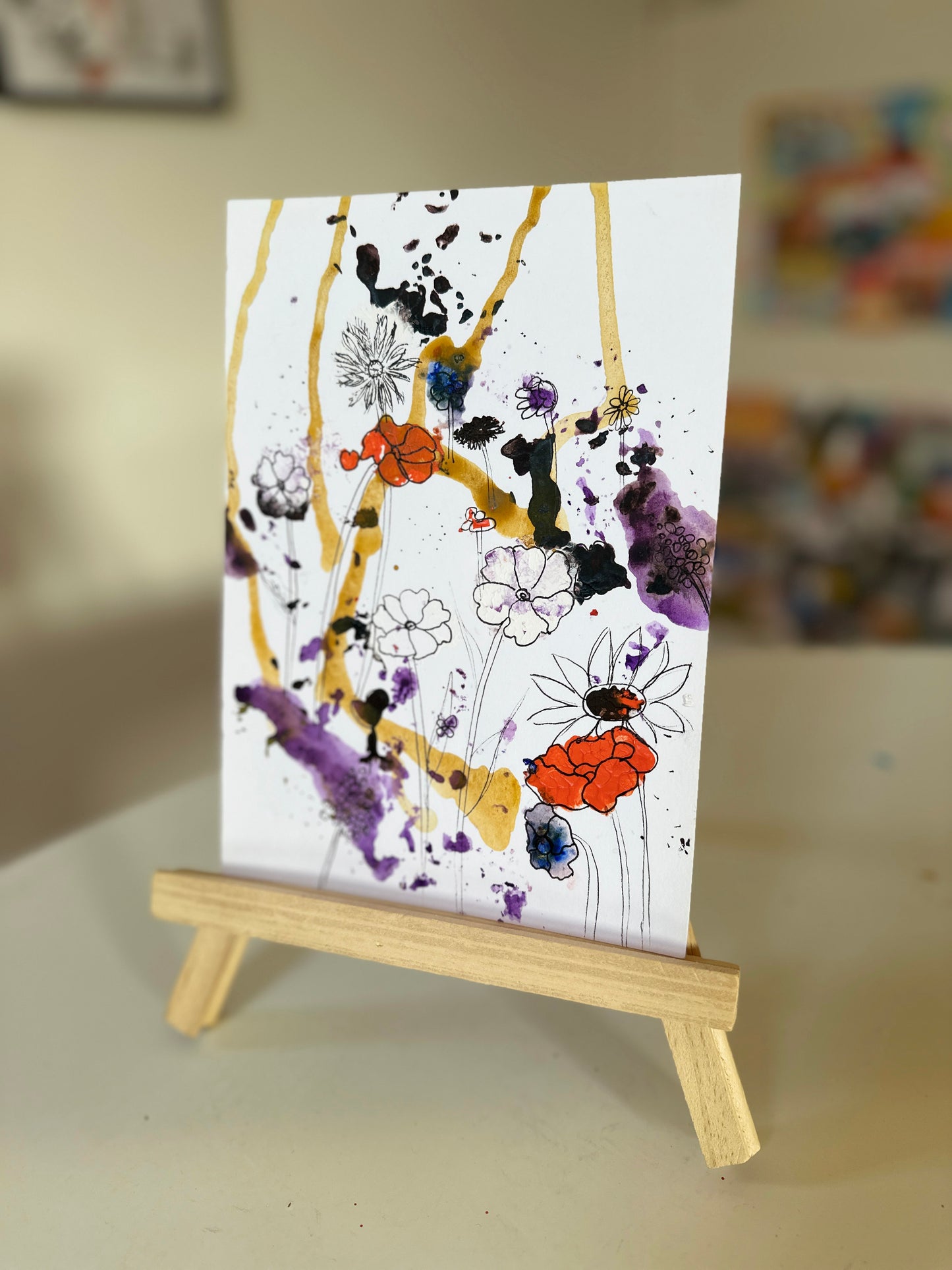 Wild Flowers - mixed media work