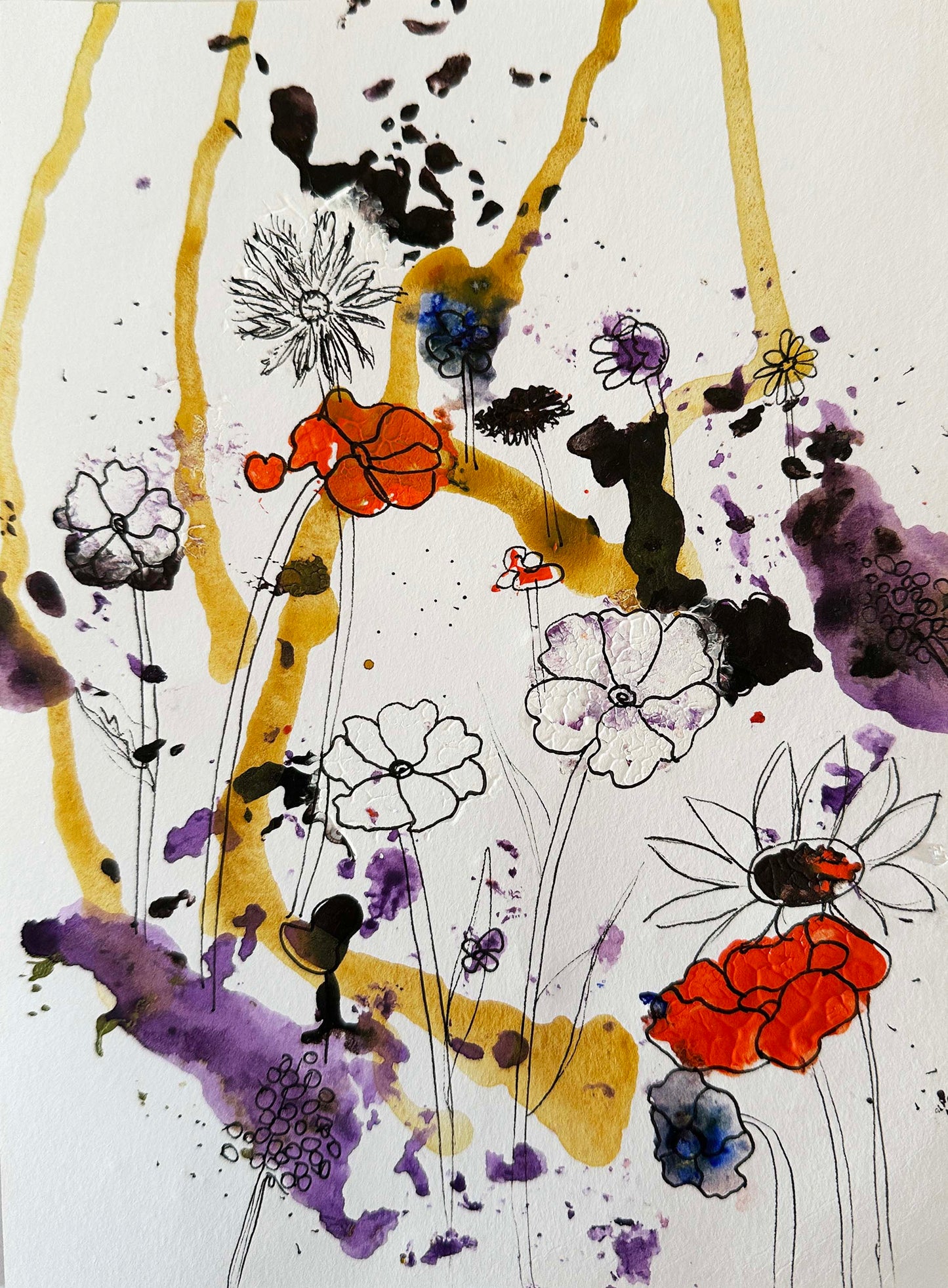 Wild Flowers - mixed media work