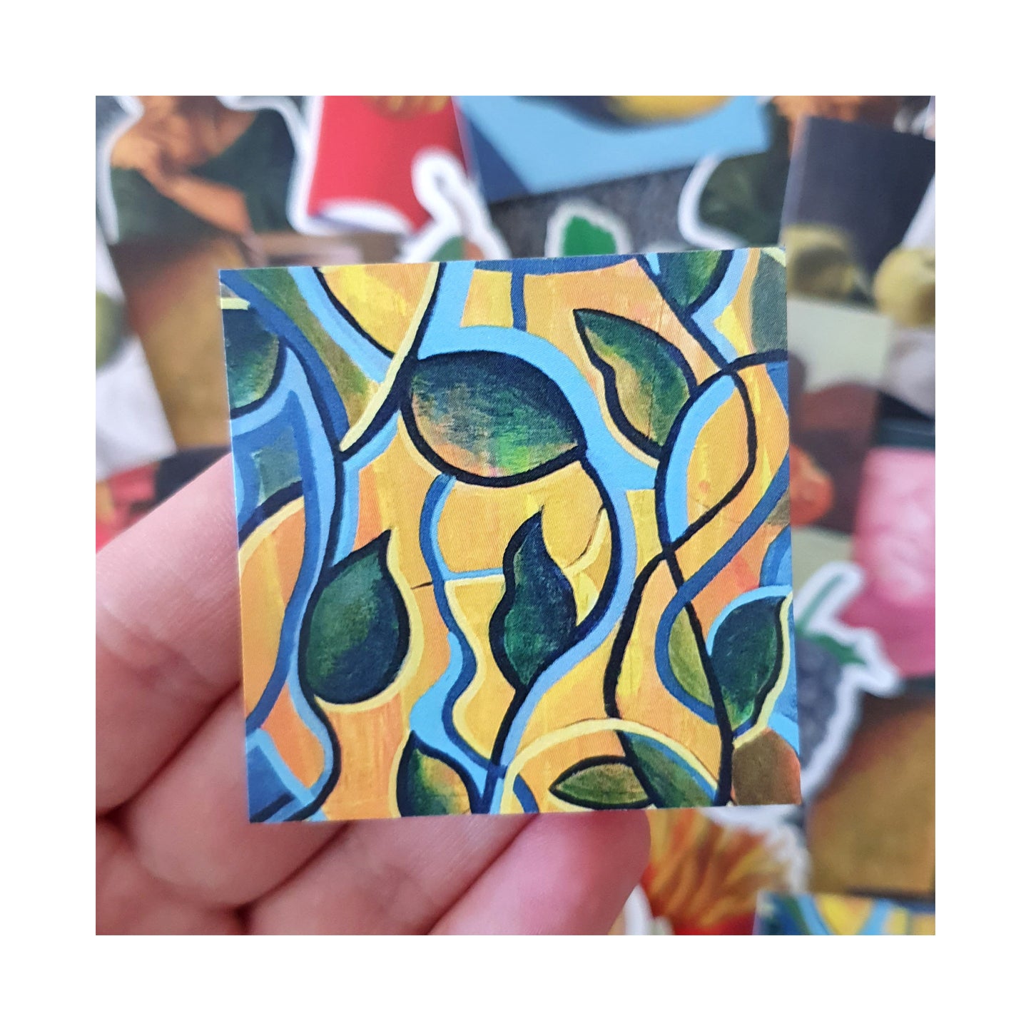 The Jungle Sun sticker - Abstract intuitive painting print sticker