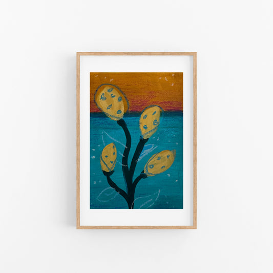 Beach Plant #2 - Mixed media painting