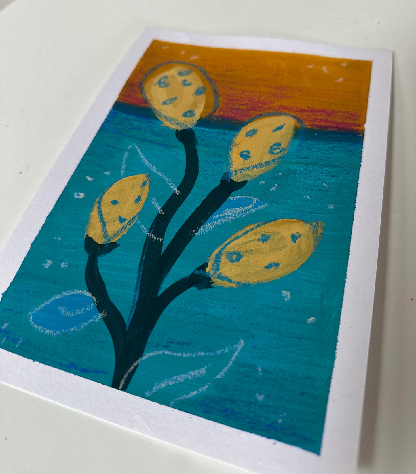 Beach Plant #2 - Mixed media painting