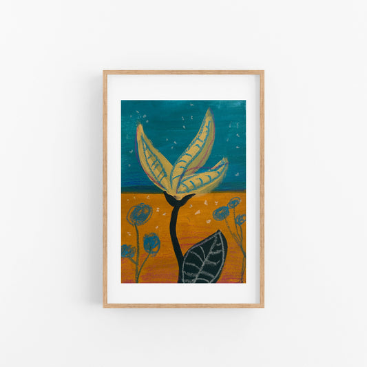 Beach Plant #4 - Mixed media painting