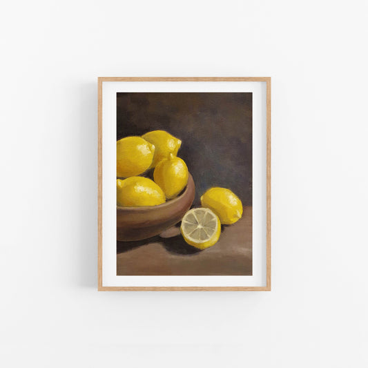 Fresh Bowl of Lemons - Still life painting