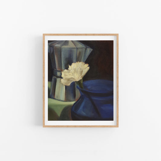 Coffee with Flower - Still life painting