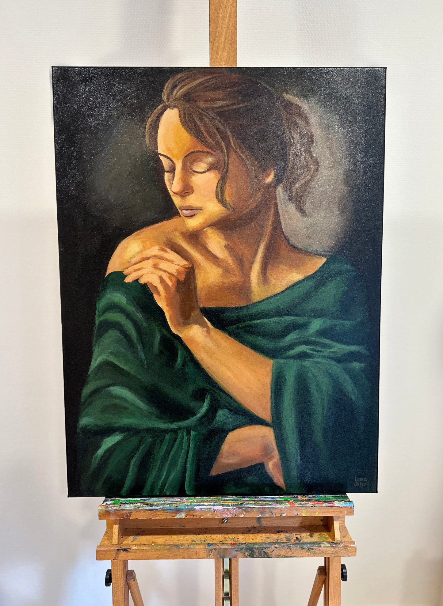 Flirtation - Female portrait on canvas