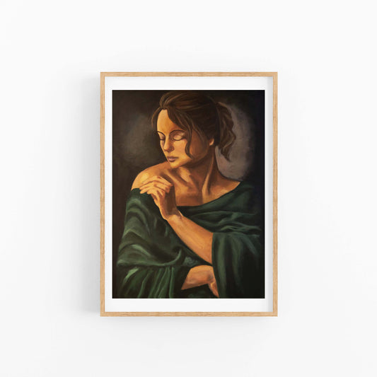 Flirtation - Female portrait on canvas