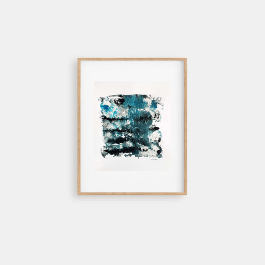 Footprints in the Sea - an original textured abstract acrylic painting on paper