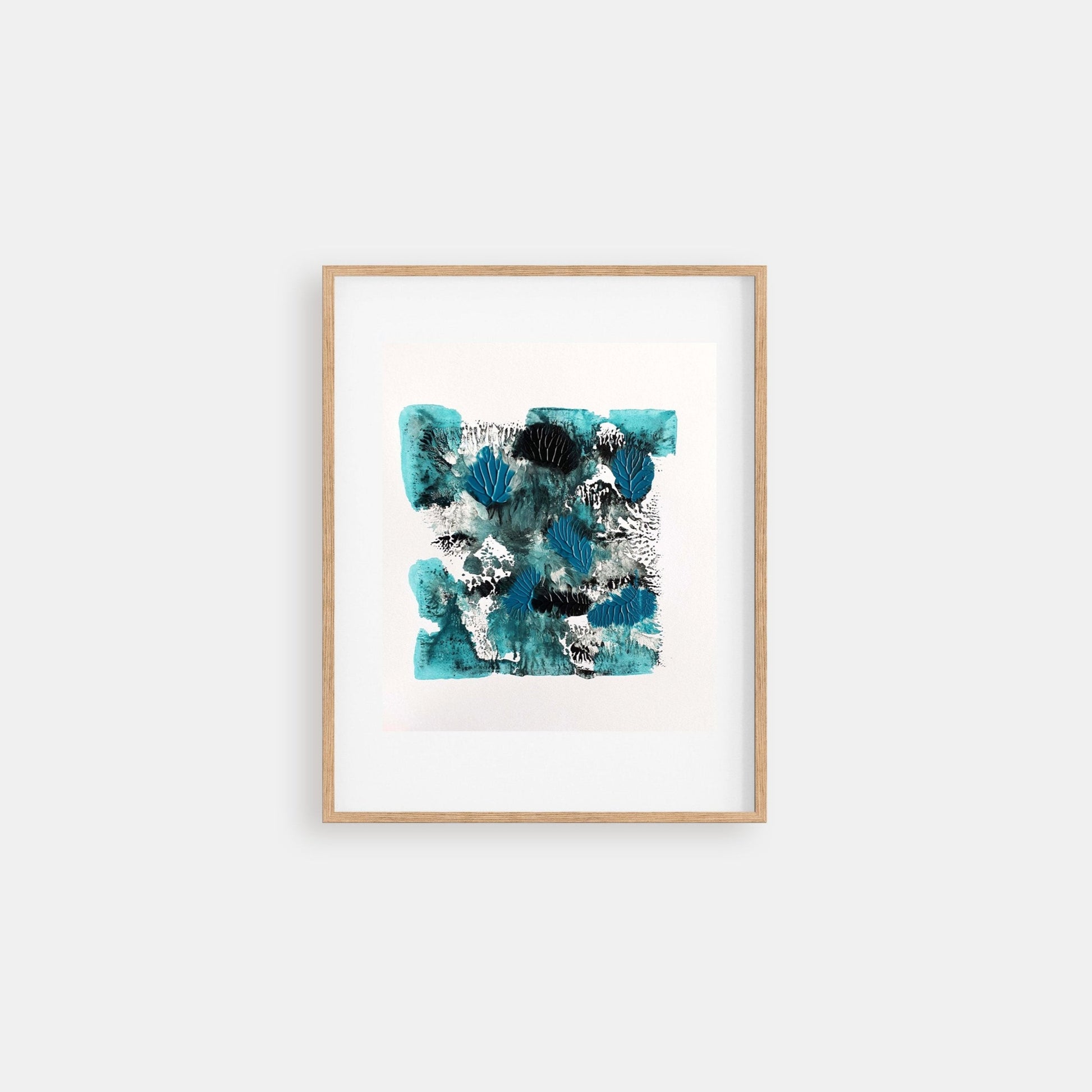 Footprints in the Sea - textured abstract acrylic painting on paper