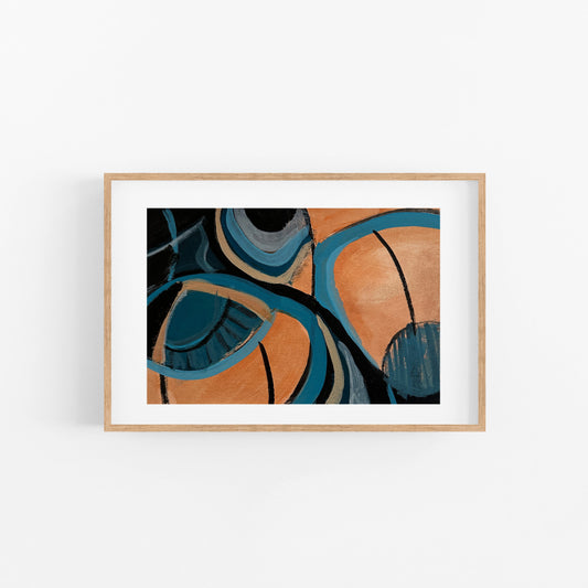 Peach and Blue #2 - Abstract painting