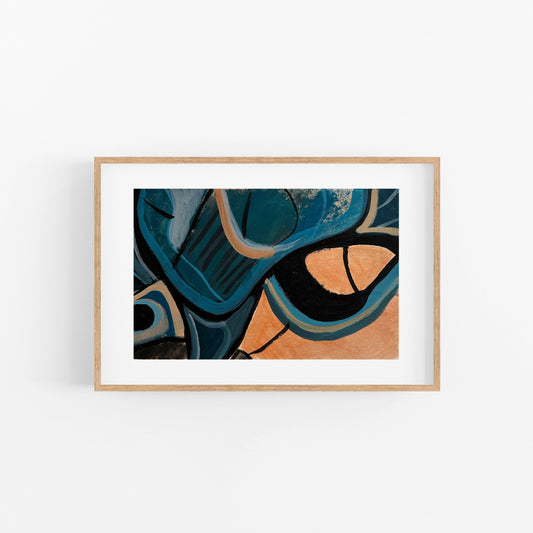 Peach and Blue #1 - Abstract painting