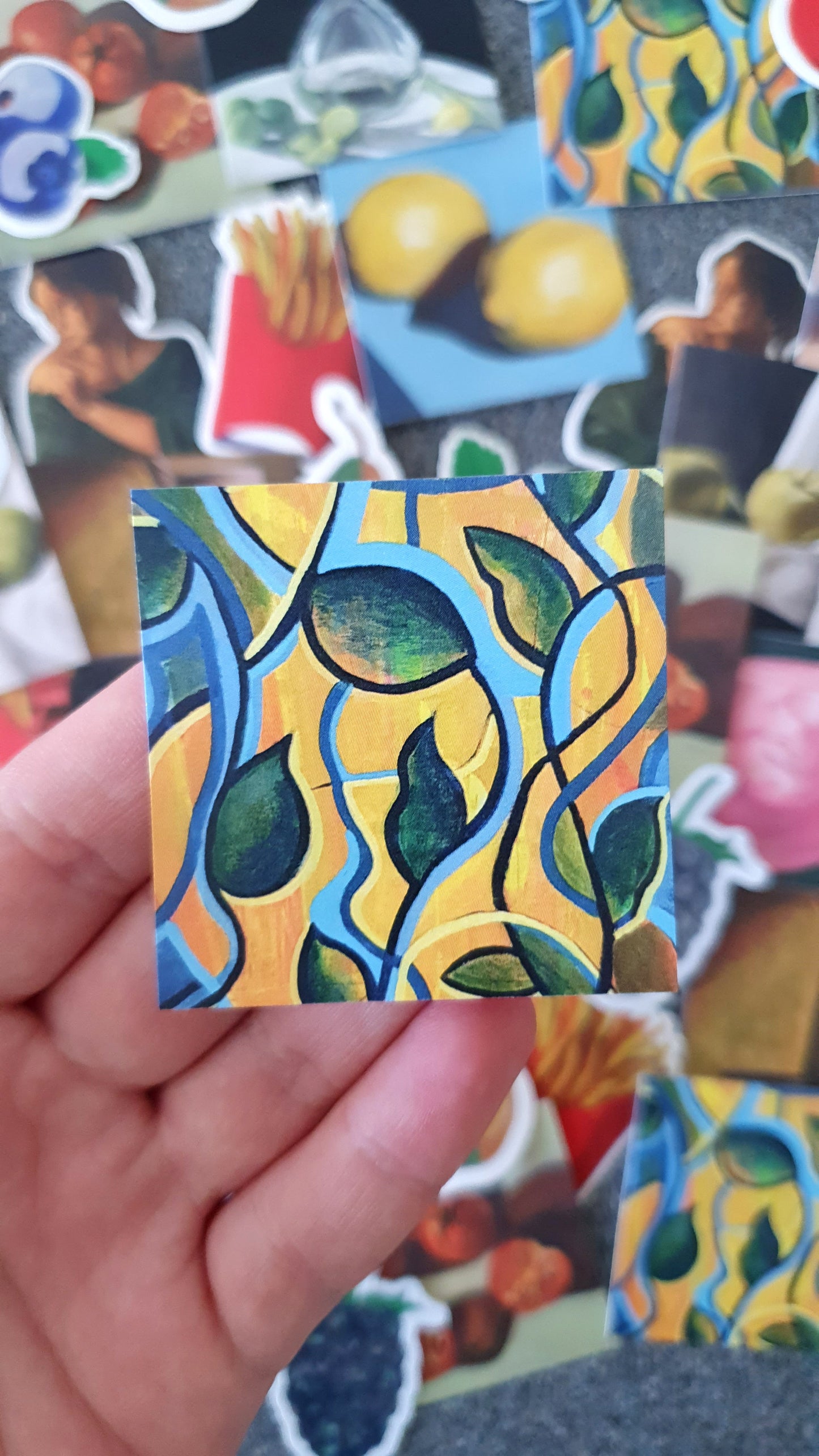 The Jungle Sun sticker - Abstract intuitive painting print sticker