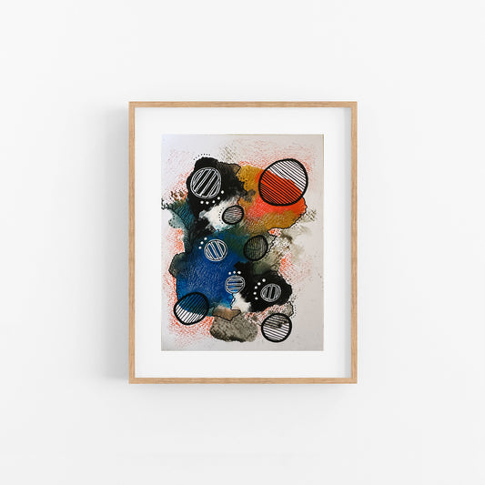 Structure and Chaos - Mixed media painting