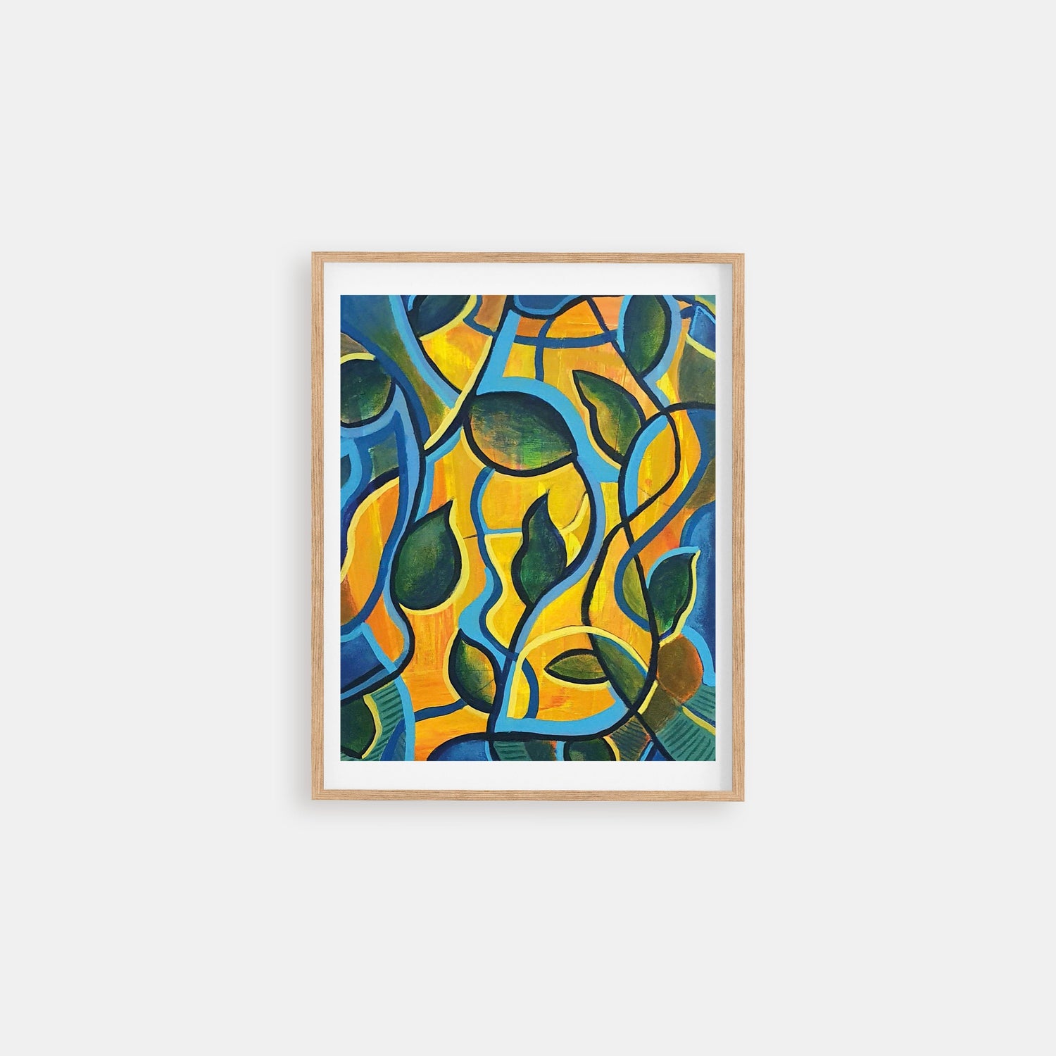 The Jungle Sun - Intuitive Abstract Acrylic painting on Canvas - plants