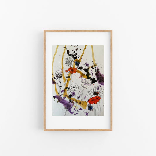 Wild Flowers - mixed media work