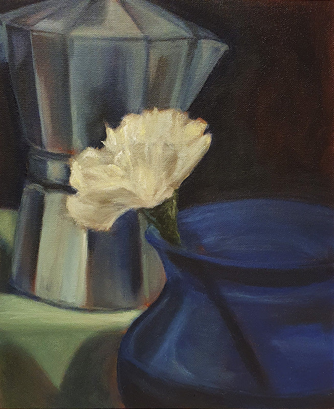 Coffee with Flower - Still life painting